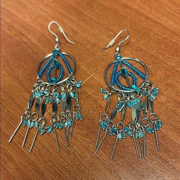 3/$20 Blue Beaded Dangle Earrings - Picture 1 of 3